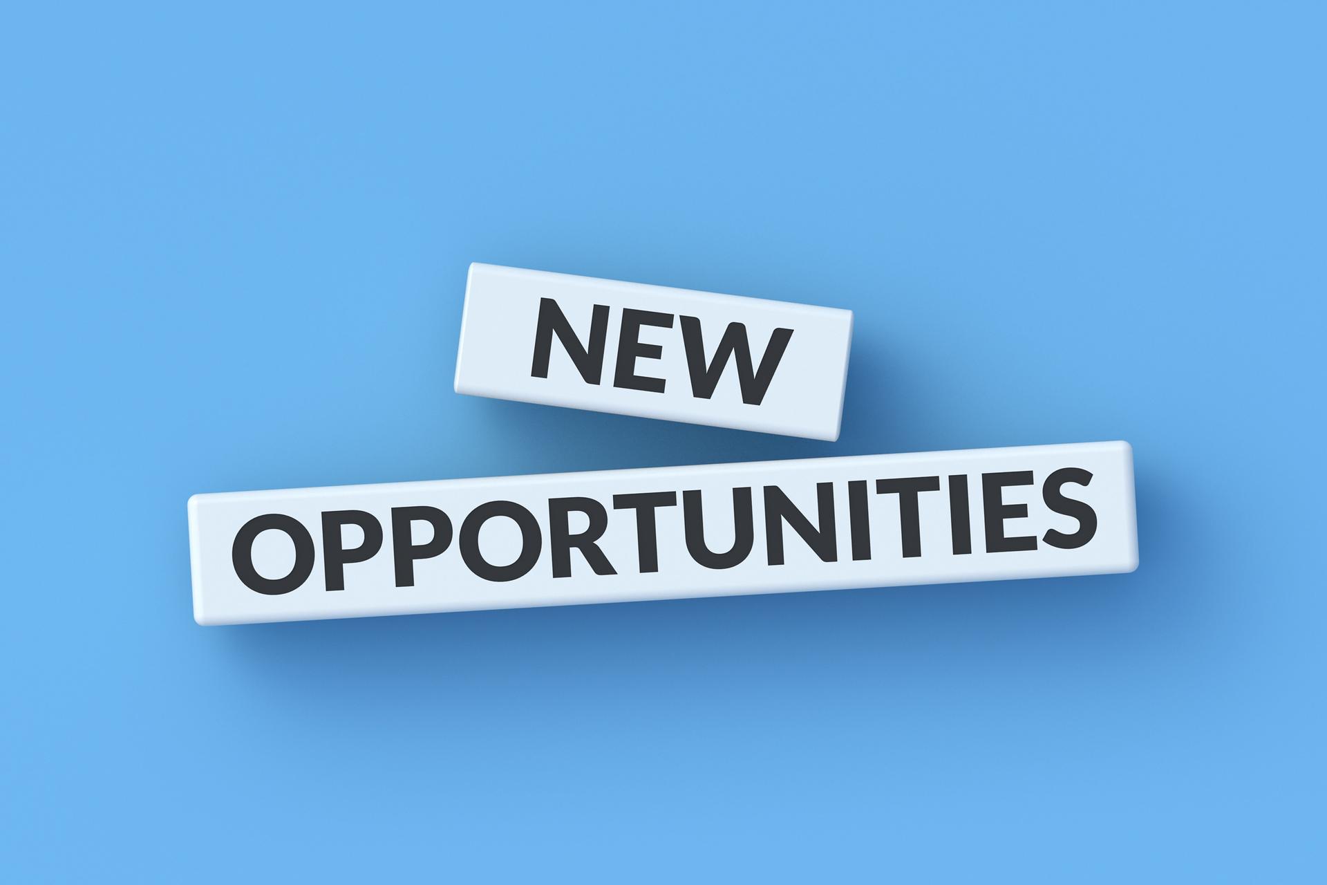 Career growth concept. Alternative route. Hope for a new business strategy. Advancement at work. Promising plan. New opportunity words on blocks. 3d render